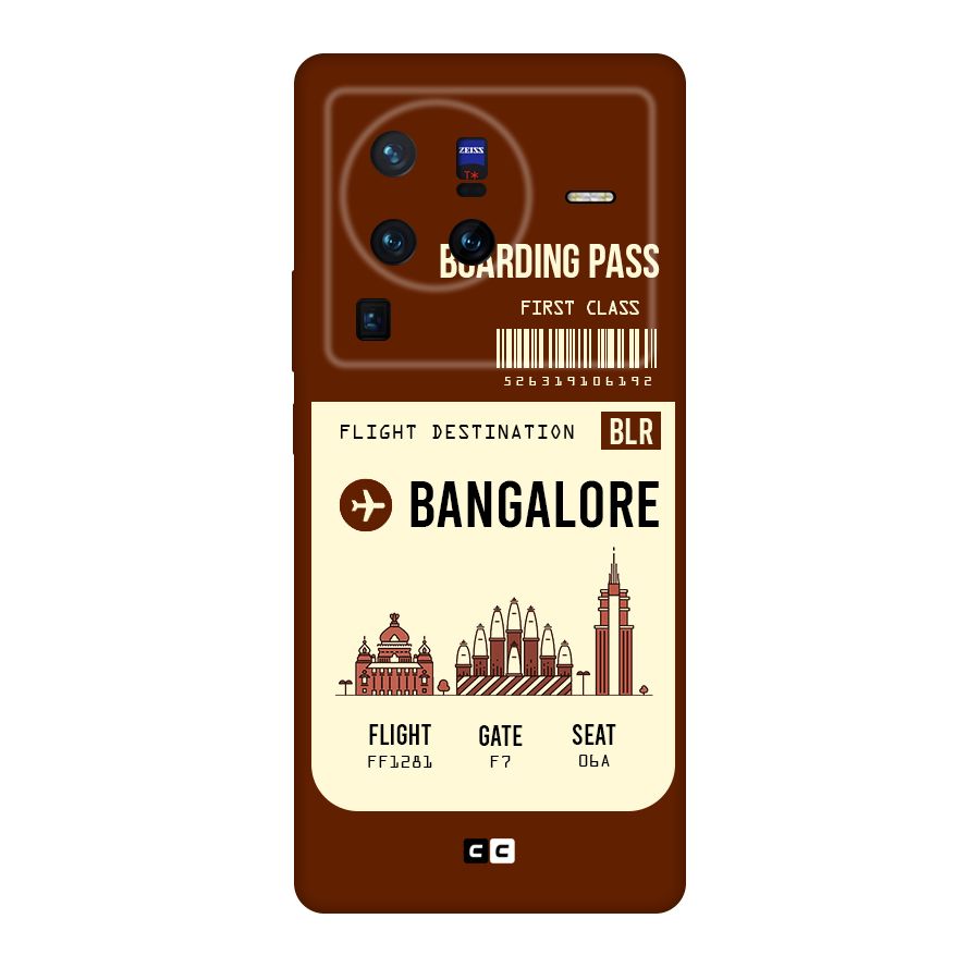 Bangalore Boarding Pass Original Polycarbonate Back Case for Vivo X80