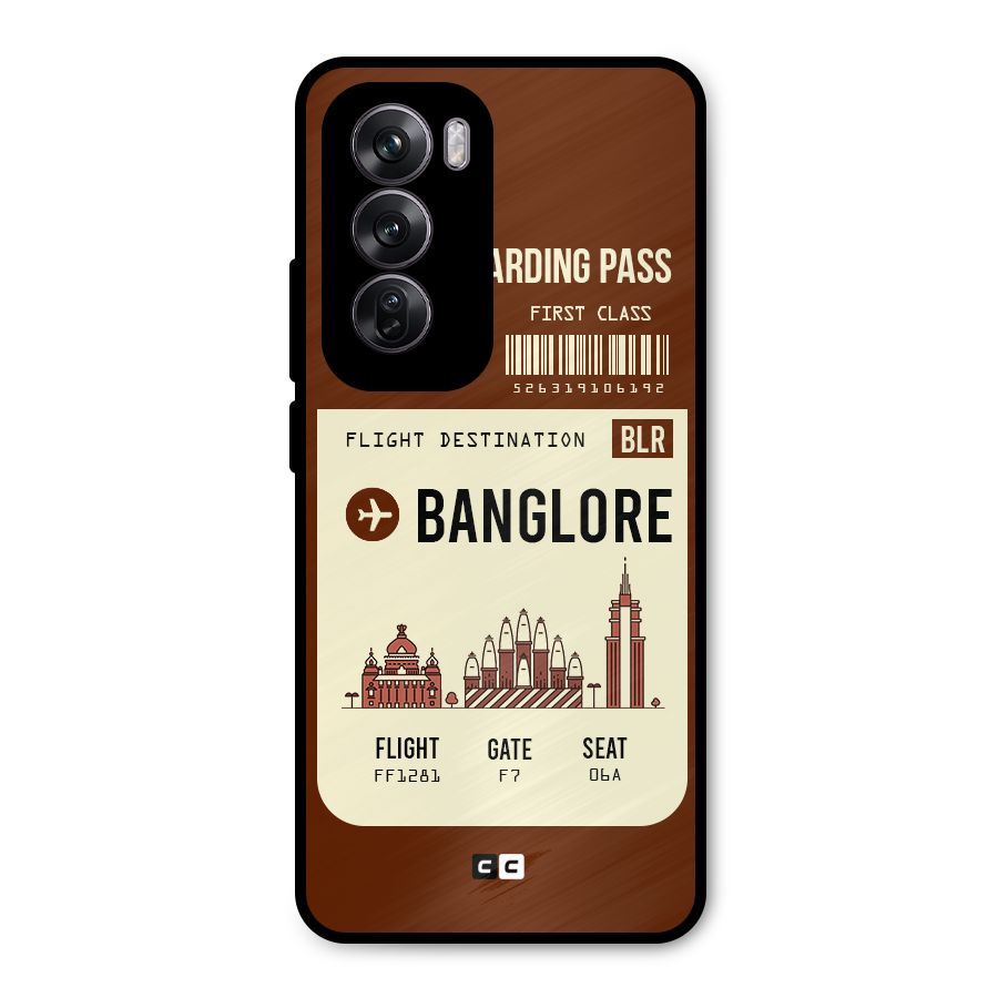 Banglore Boarding Pass Metal Back Case for Oppo Reno12 Pro