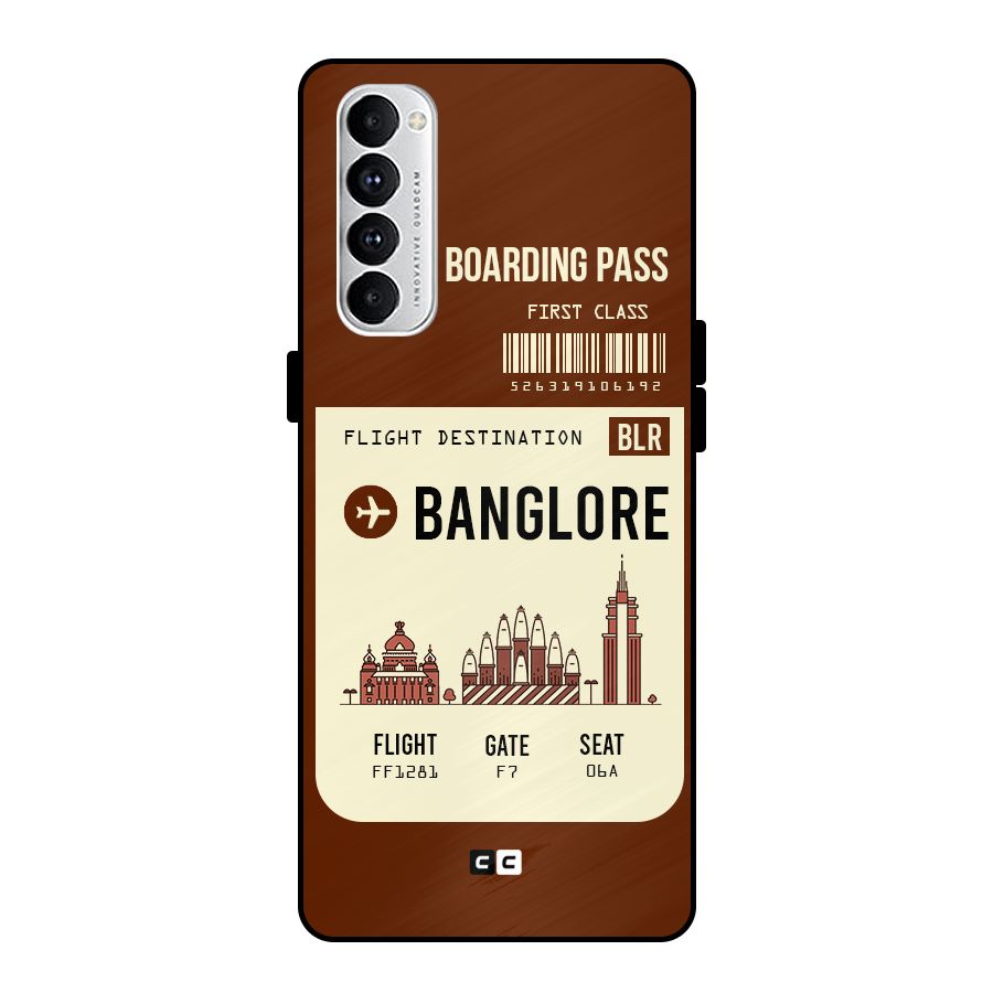 Banglore Boarding Pass Metal Back Case for Oppo Reno4 Pro