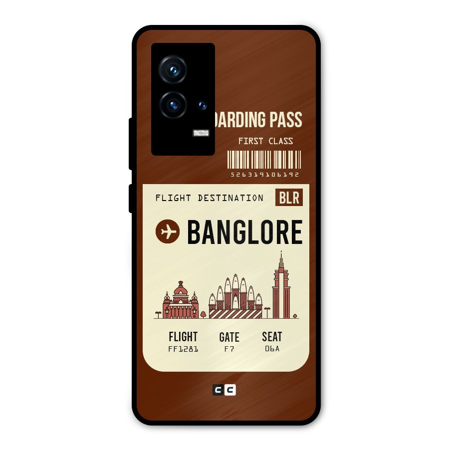Banglore Boarding Pass Metal Back Case for iQOO 9 5G