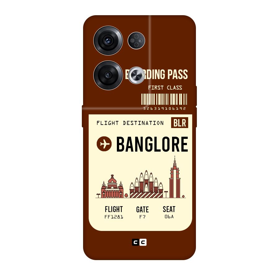 Banglore Boarding Pass Original Polycarbonate Back Case for Oppo Reno8 Pro 5G