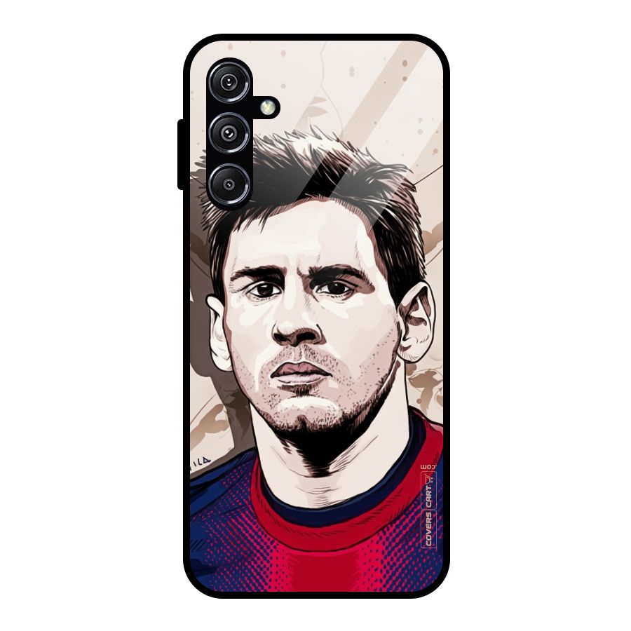 Barca King Messi Glass Back Case for Galaxy M34 5G