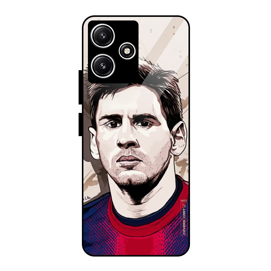 Barca King Messi Glass Back Case for Poco M6 Pro