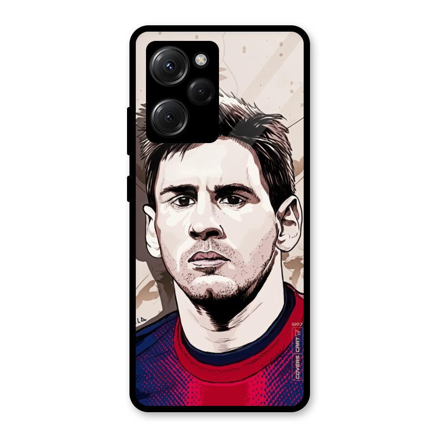 Barca King Messi Glass Back Case for Poco X5 Pro