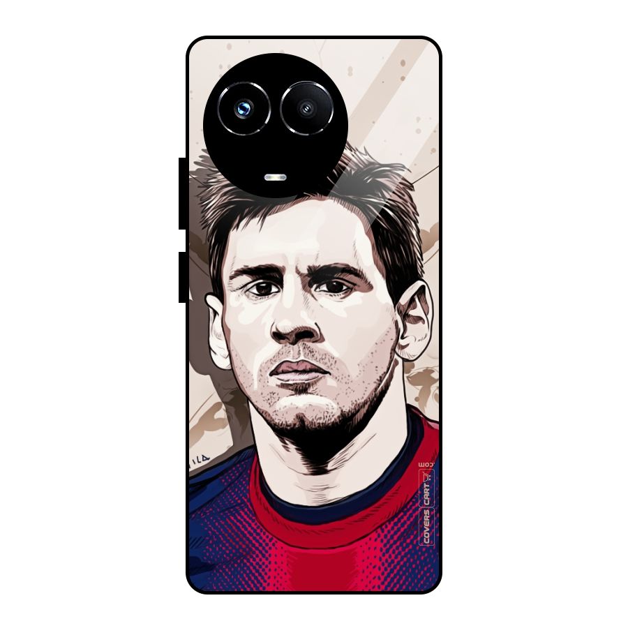 Barca King Messi Glass Back Case for Realme 11X