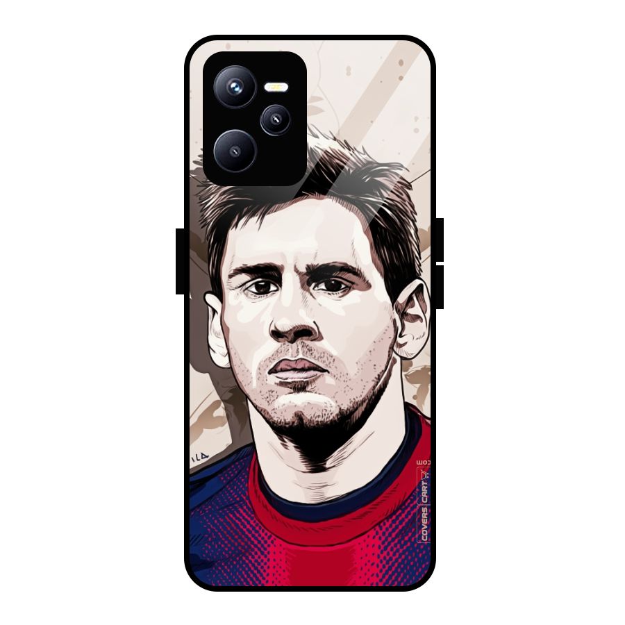 Barca King Messi Glass Back Case for Realme C35
