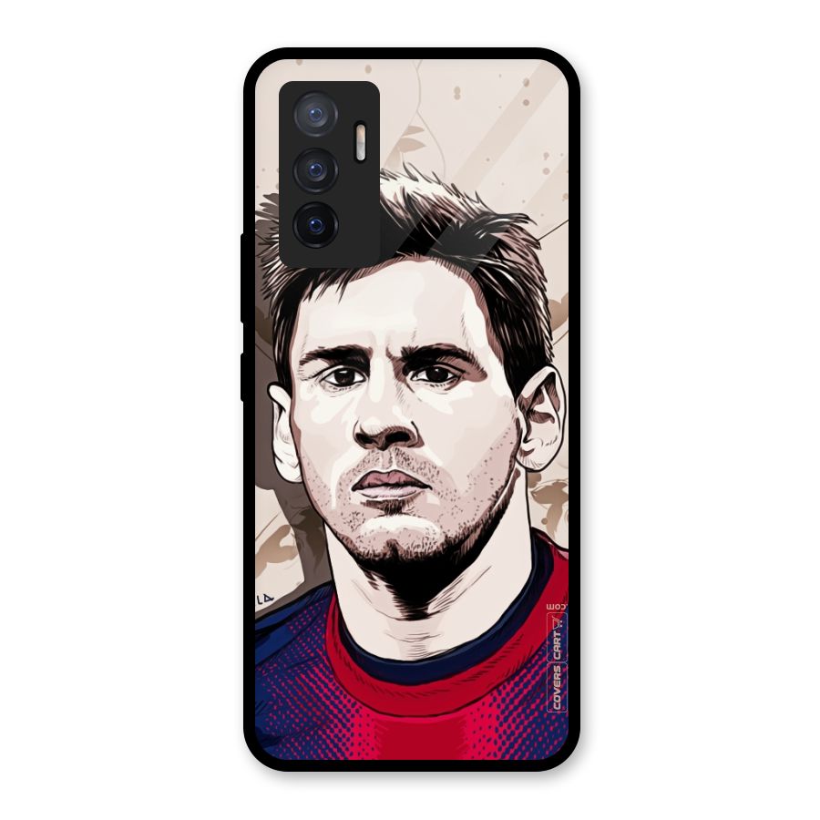 Barca King Messi Glass Back Case for Vivo V23e