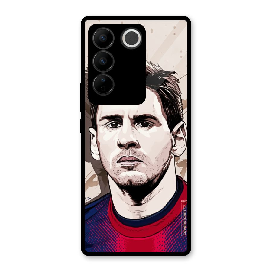 Barca King Messi Glass Back Case for Vivo V27