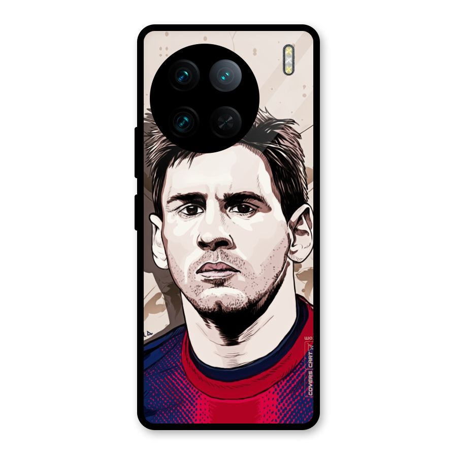 Barca King Messi Glass Back Case for Vivo X90 Pro