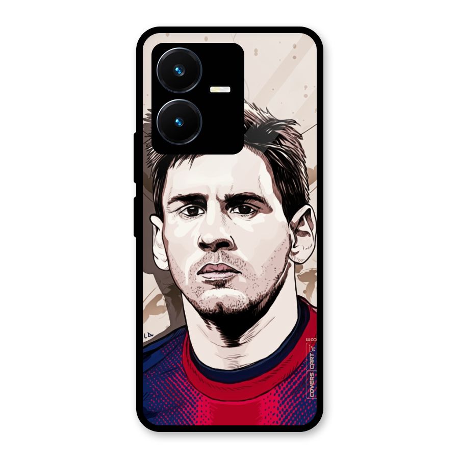 Barca King Messi Glass Back Case for Vivo Y22s