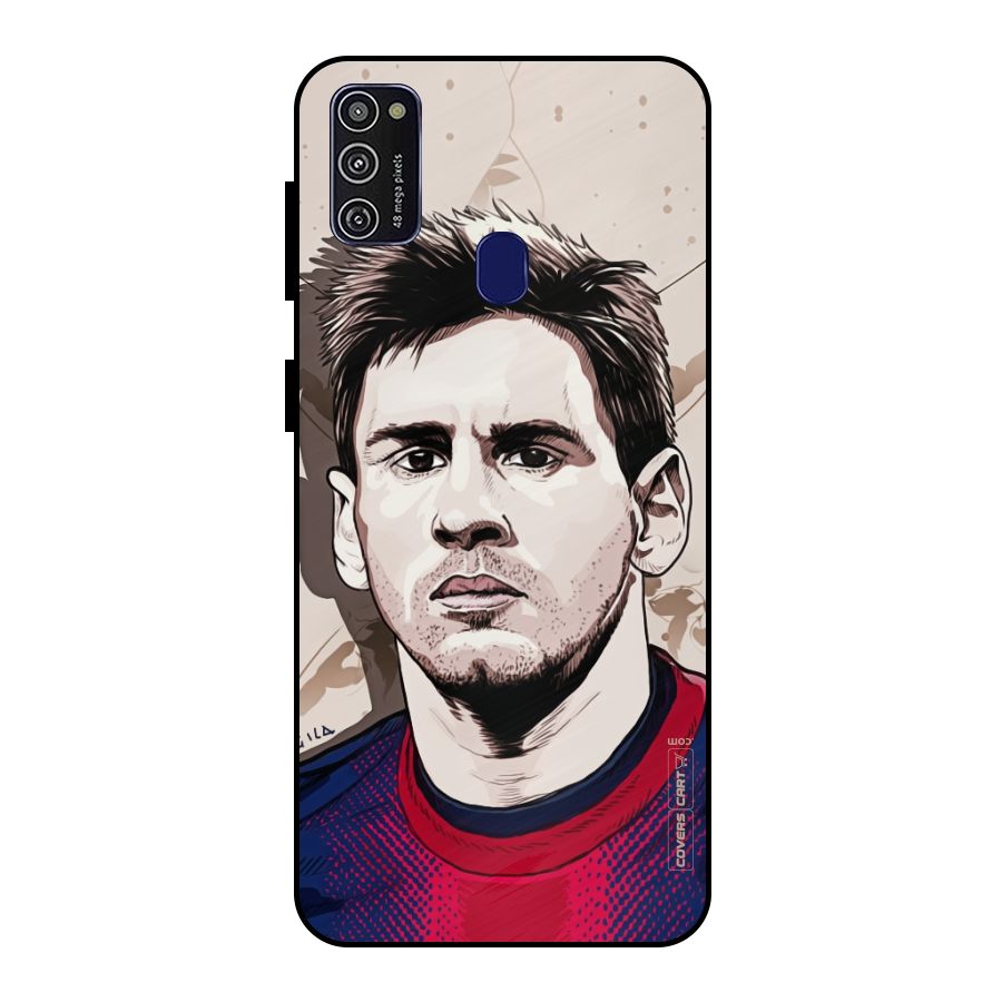 Barca King Messi Metal Back Case for Galaxy M21
