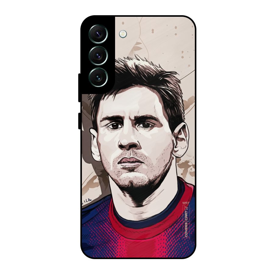 Barca King Messi Metal Back Case for Galaxy S22 Plus 5G