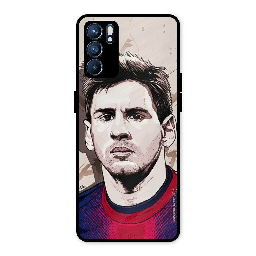 Barca King Messi Metal Back Case for Oppo Reno6 5G