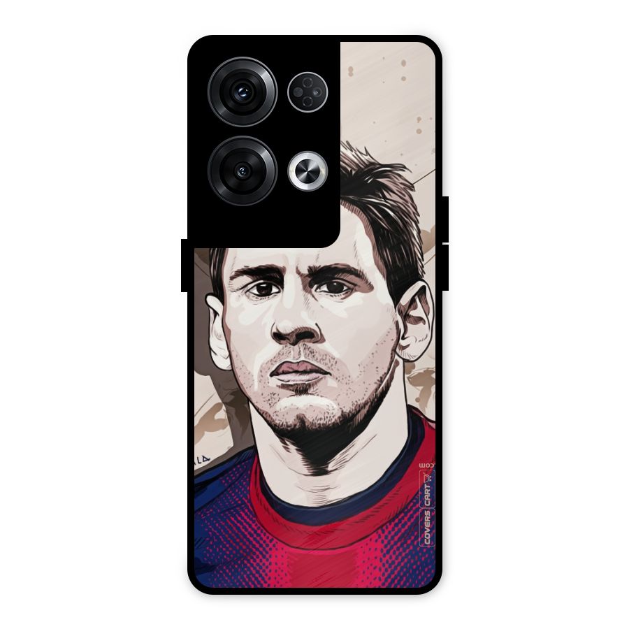 Barca King Messi Metal Back Case for Oppo Reno8 Pro 5G