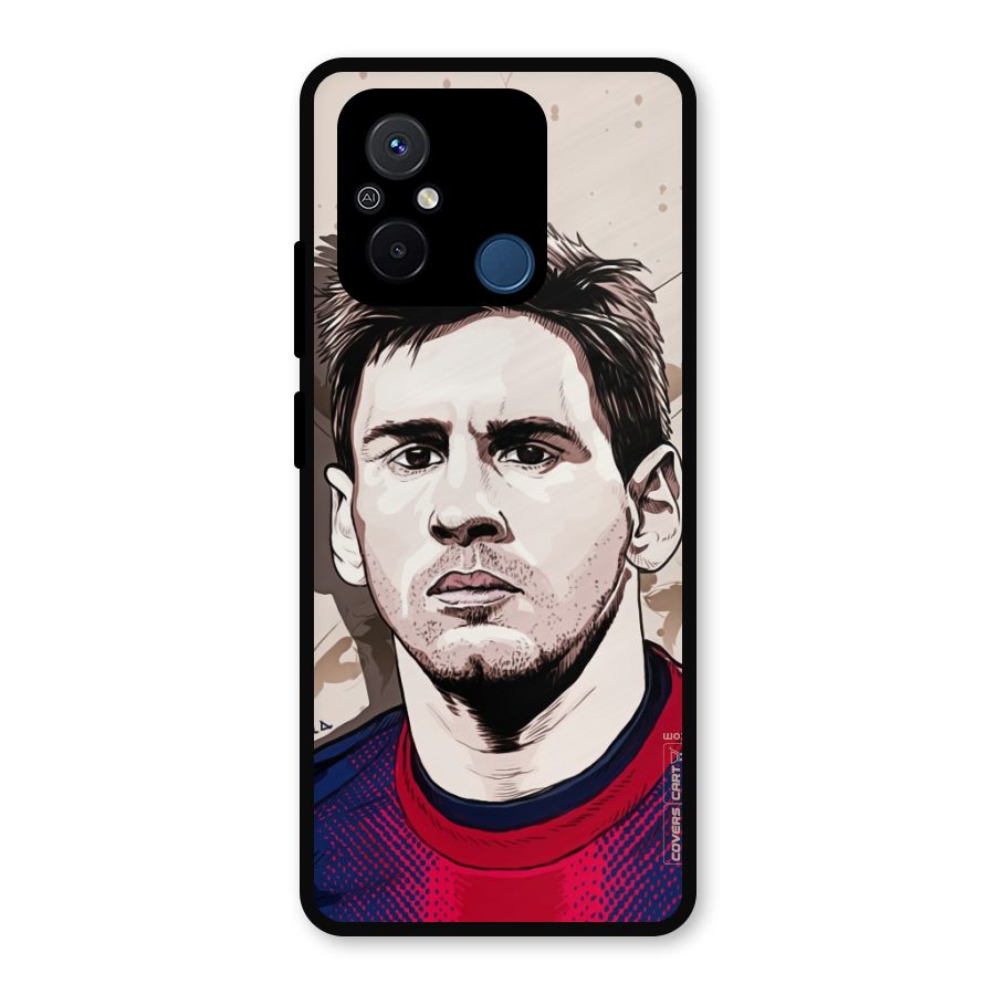 Barca King Messi Metal Back Case for Redmi 12C