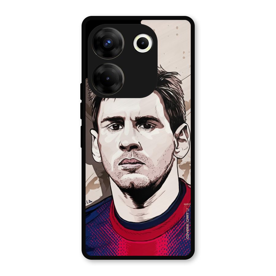 Barca King Messi Metal Back Case for Tecno Camon 20