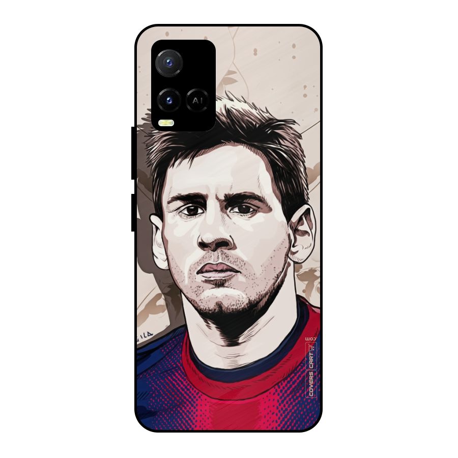 Barca King Messi Metal Back Case for Vivo Y21A