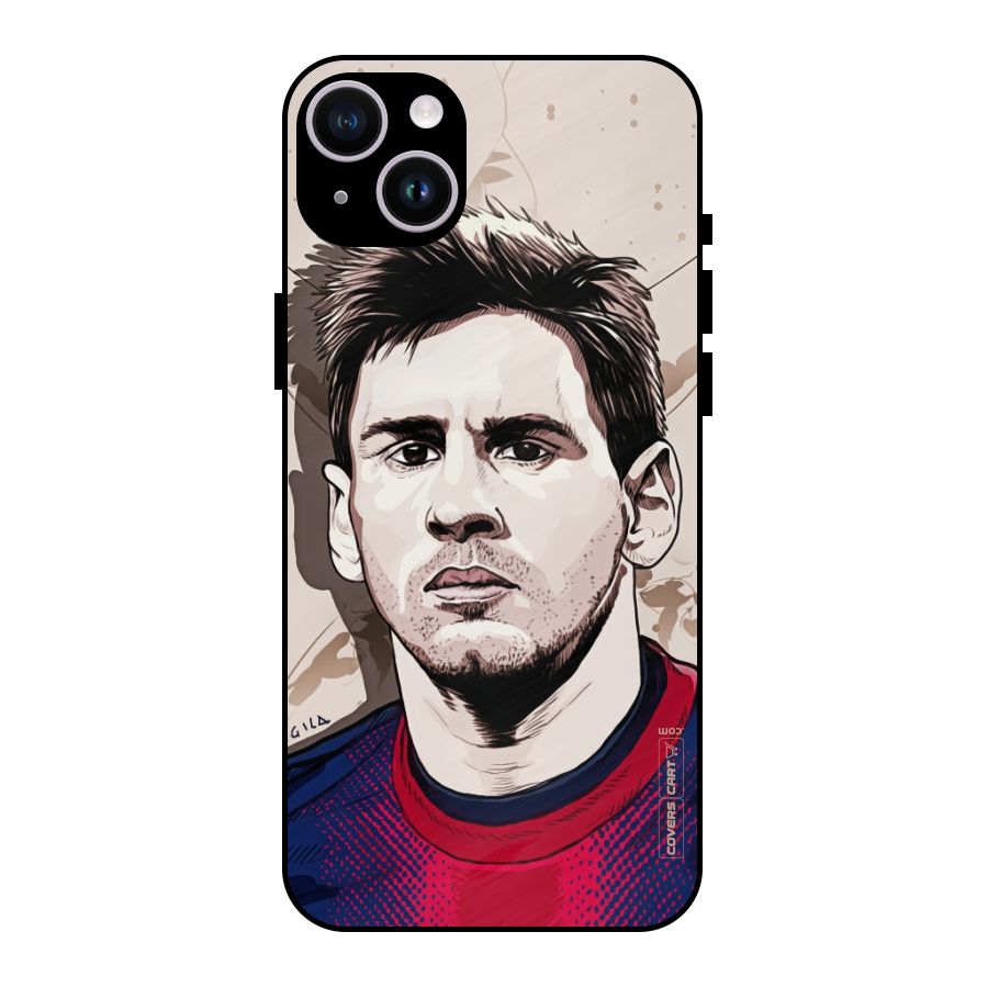 Barca King Messi Metal Back Case for iPhone 14 Plus