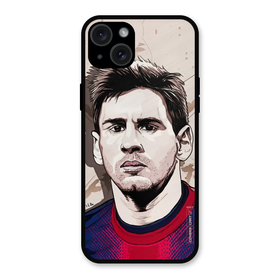 Barca King Messi Metal Back Case for iPhone 15 Plus