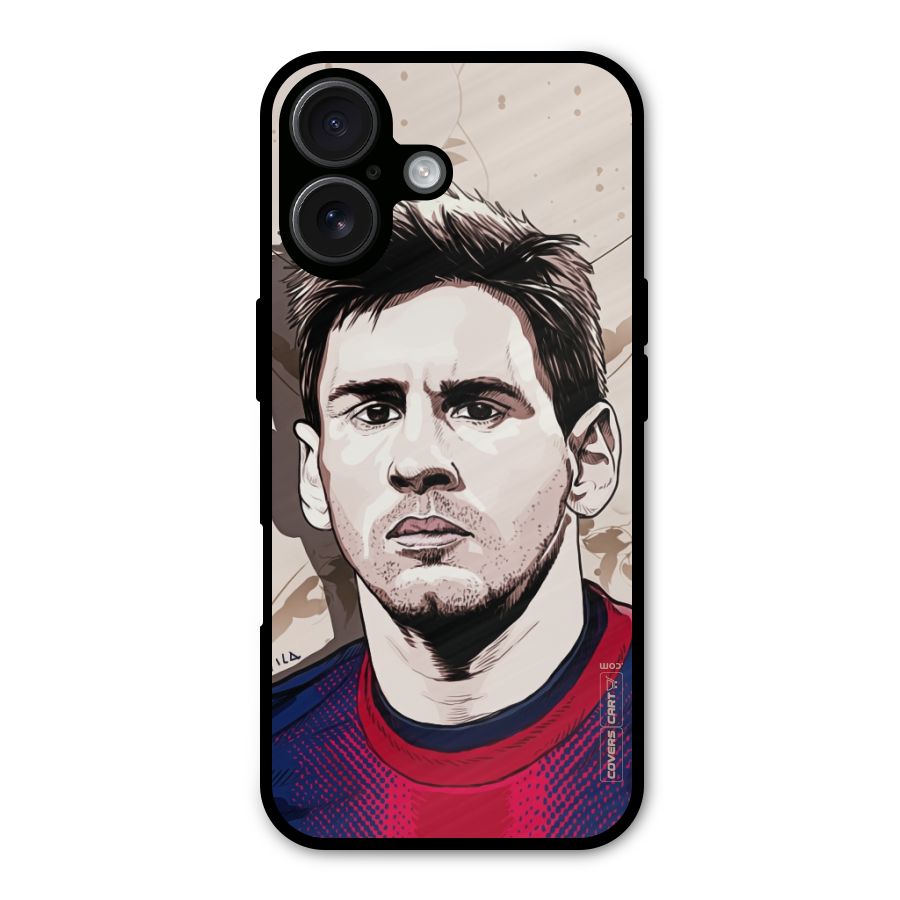 Barca King Messi Metal Back Case for iPhone 16