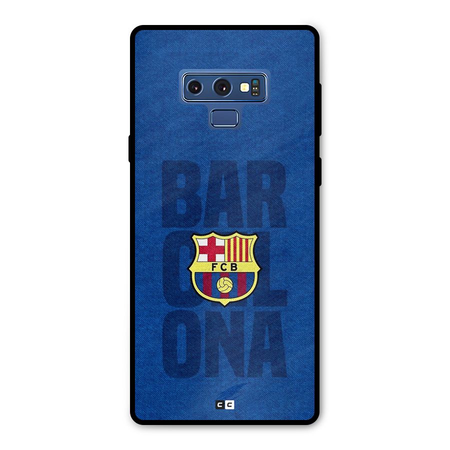 Barcelona Typography Metal Back Case for Galaxy Note 9