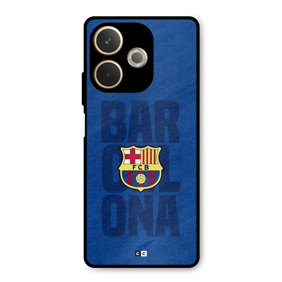 Barcelona Typography Metal Back Case for Oppo A5 Pro