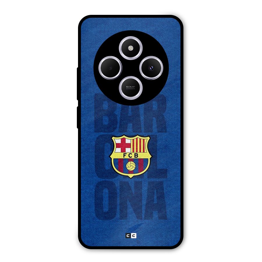 Barcelona Typography Metal Back Case for Poco C75 5G