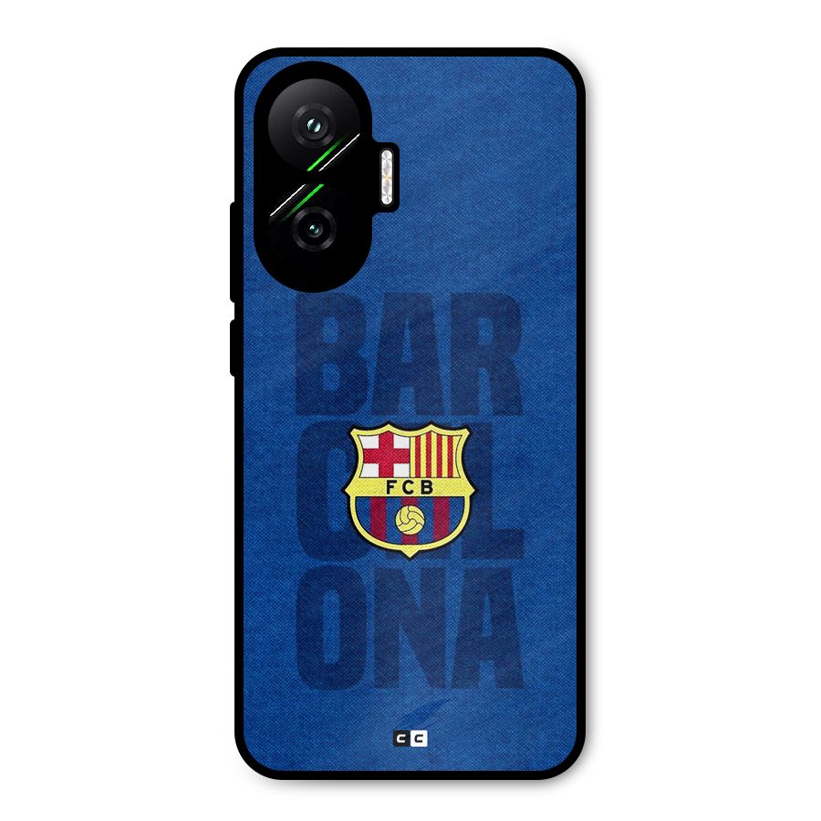 Barcelona Typography Metal Back Case for Poco F7