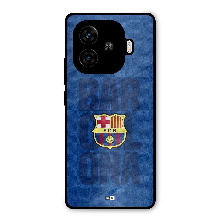 Barcelona Typography Metal Back Case for iQOO Z9 Turbo