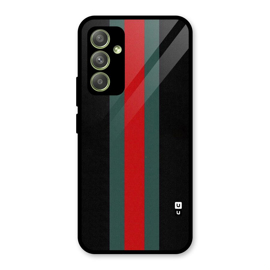 Basic Colored Stripes Glass Back Case for Galaxy A54