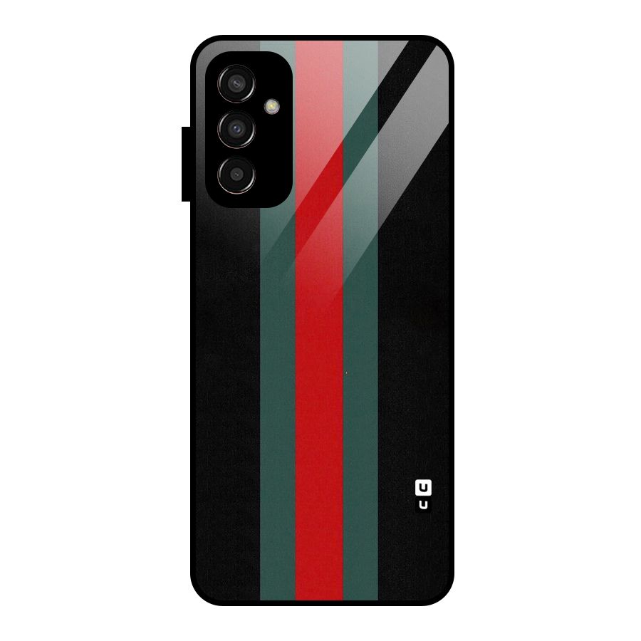 Basic Colored Stripes Glass Back Case for Galaxy F13