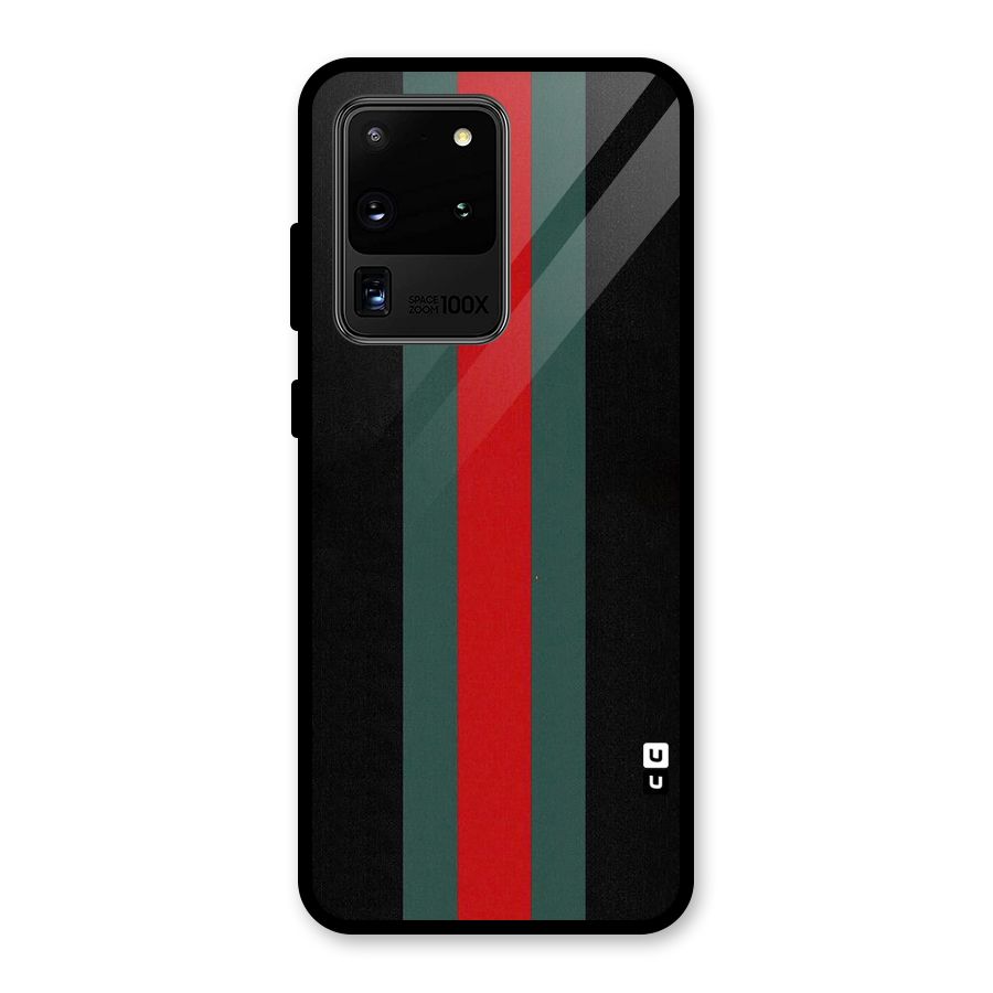Basic Colored Stripes Glass Back Case for Galaxy S20 Ultra