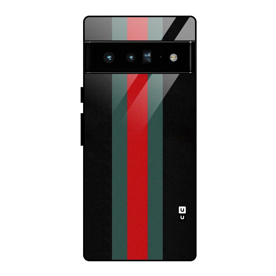 Basic Colored Stripes Glass Back Case for Google Pixel 6 Pro