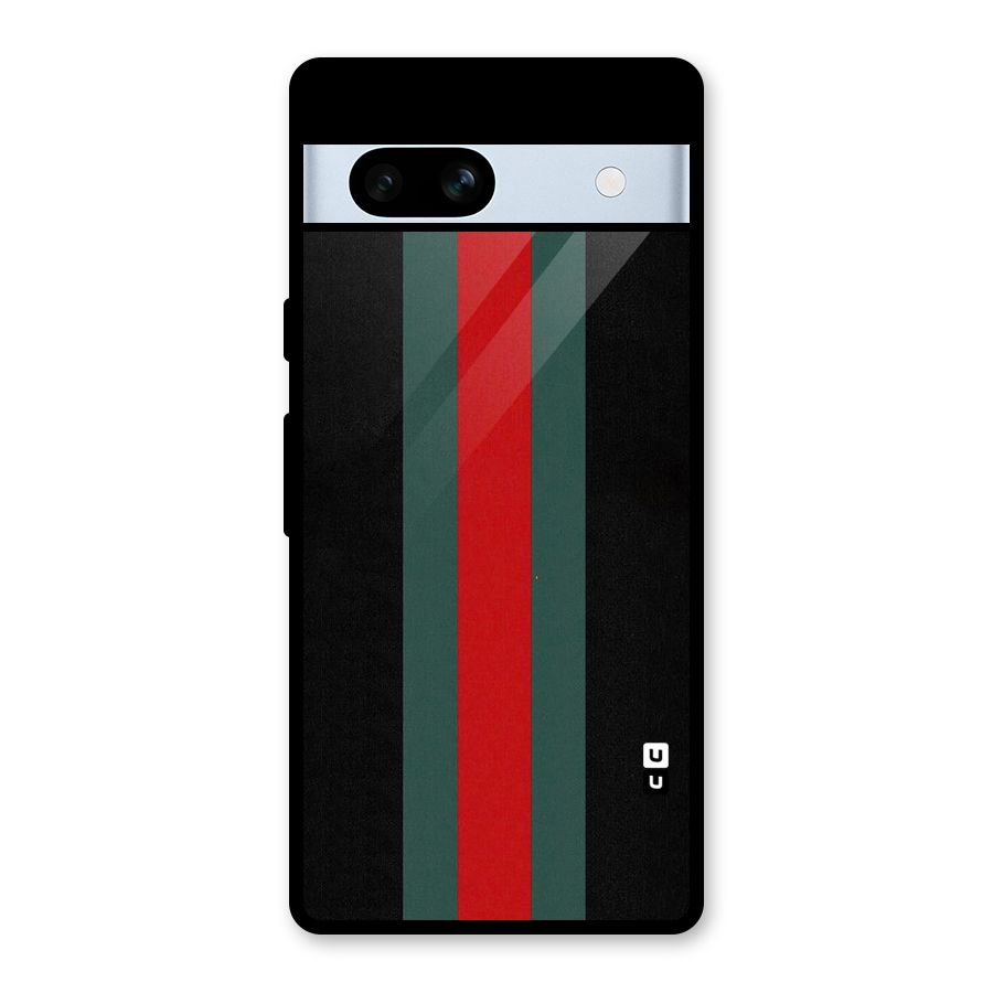 Basic Colored Stripes Glass Back Case for Google Pixel 7a