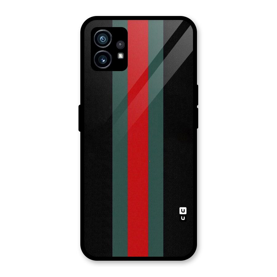 Basic Colored Stripes Glass Back Case for Nothing Phone 1