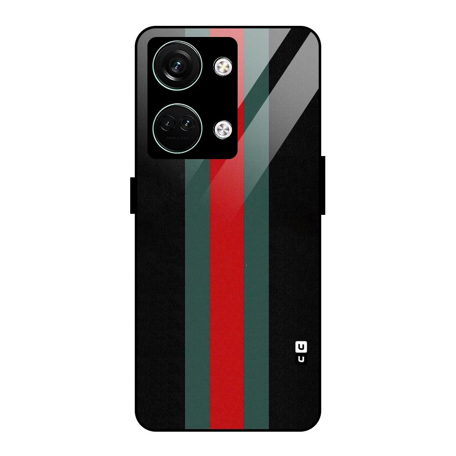 Basic Colored Stripes Glass Back Case for Oneplus Nord 3