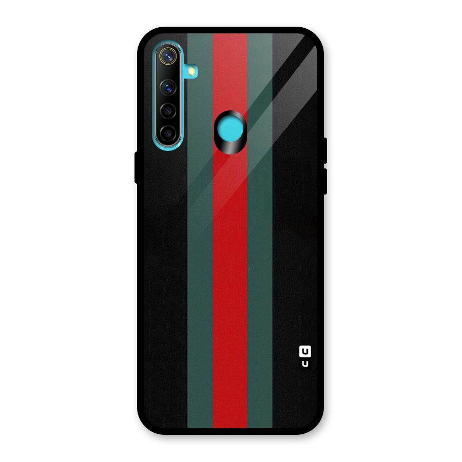 Basic Colored Stripes Glass Back Case for Realme 5