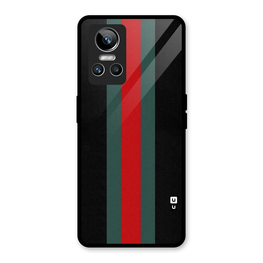 Basic Colored Stripes Glass Back Case for Realme GT Neo 3