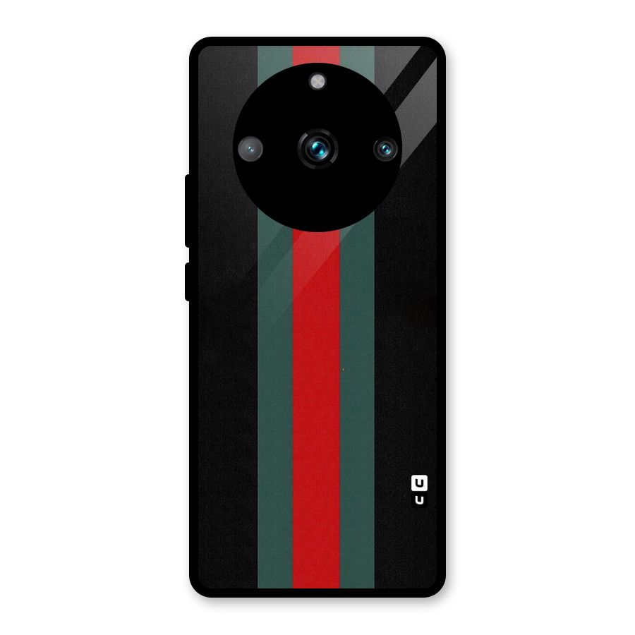 Basic Colored Stripes Glass Back Case for Realme Narzo 60 Pro