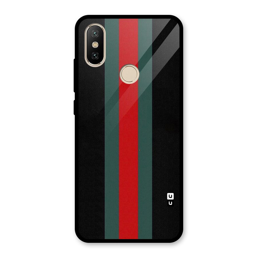 Basic Colored Stripes Glass Back Case for Redmi A2