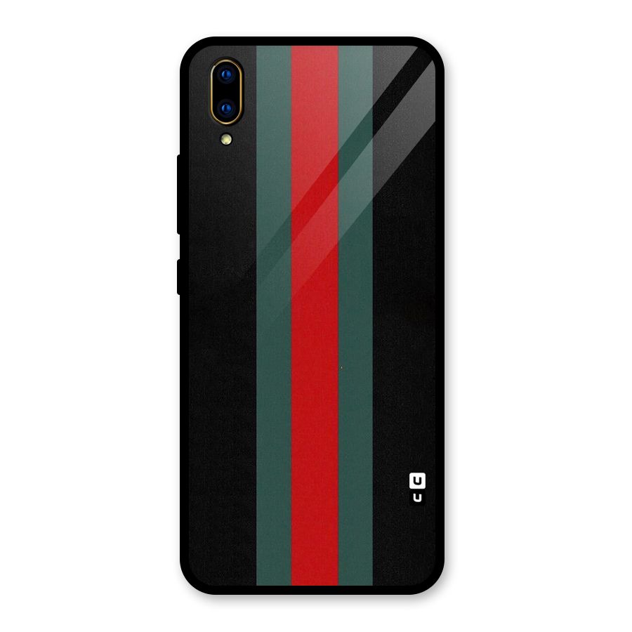 Basic Colored Stripes Glass Back Case for Vivo V11 Pro