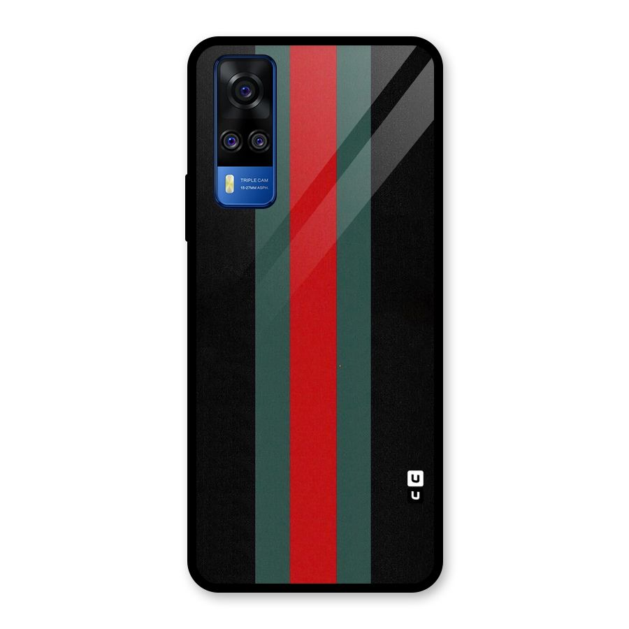 Basic Colored Stripes Glass Back Case for Vivo Y31