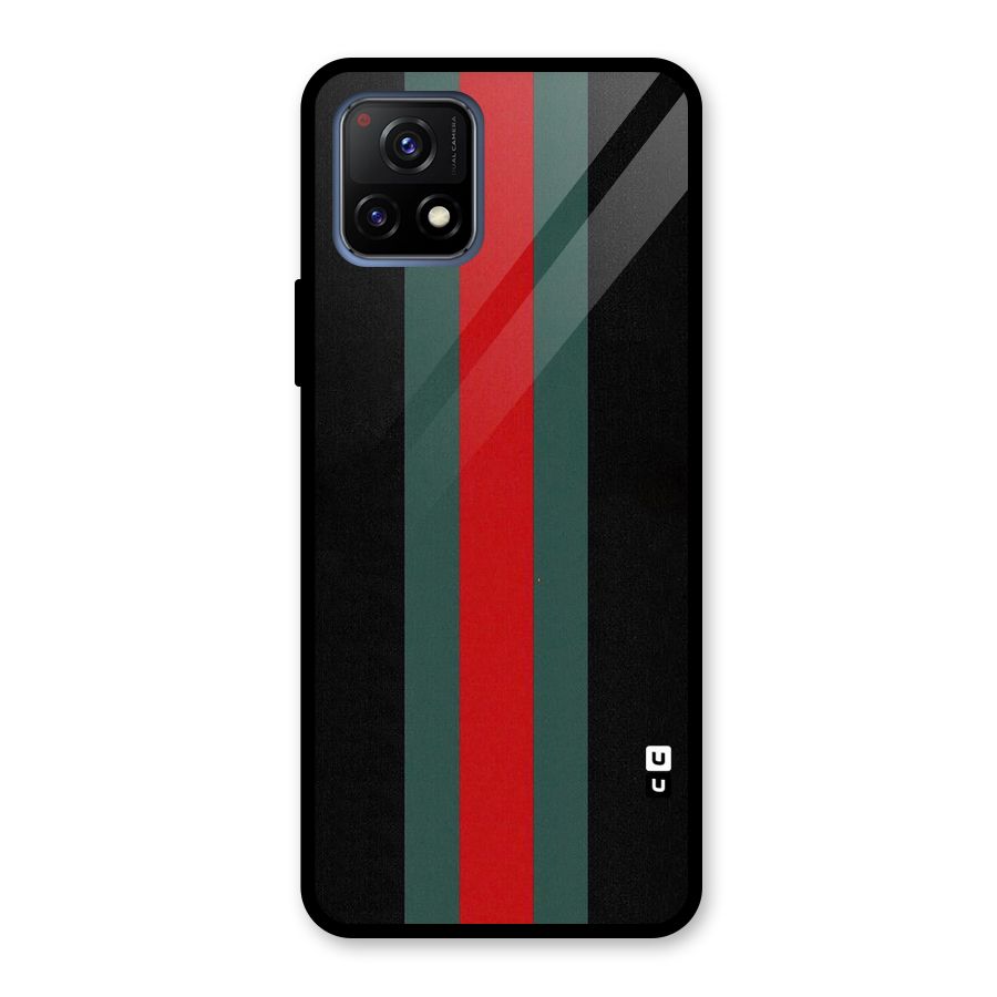 Basic Colored Stripes Glass Back Case for Vivo Y72 5G