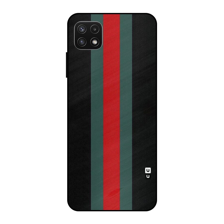 Basic Colored Stripes Metal Back Case for Galaxy A22 5G