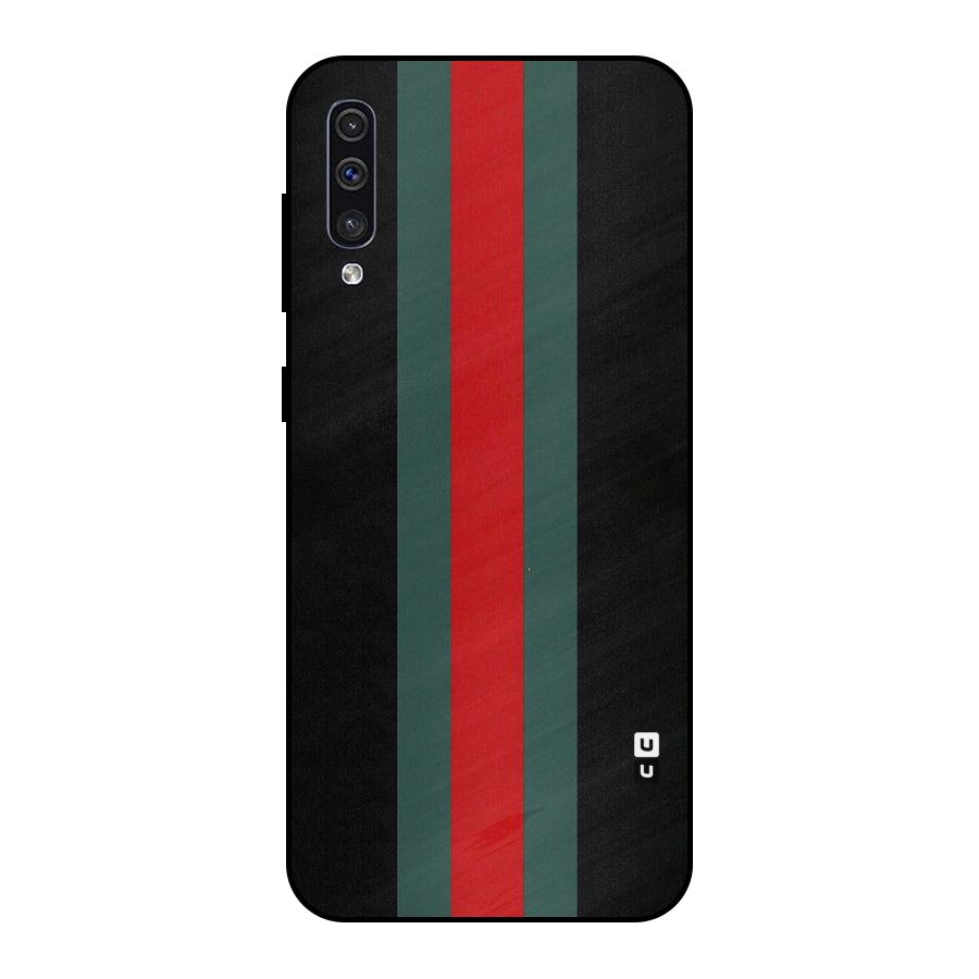 Basic Colored Stripes Metal Back Case for Galaxy A30s