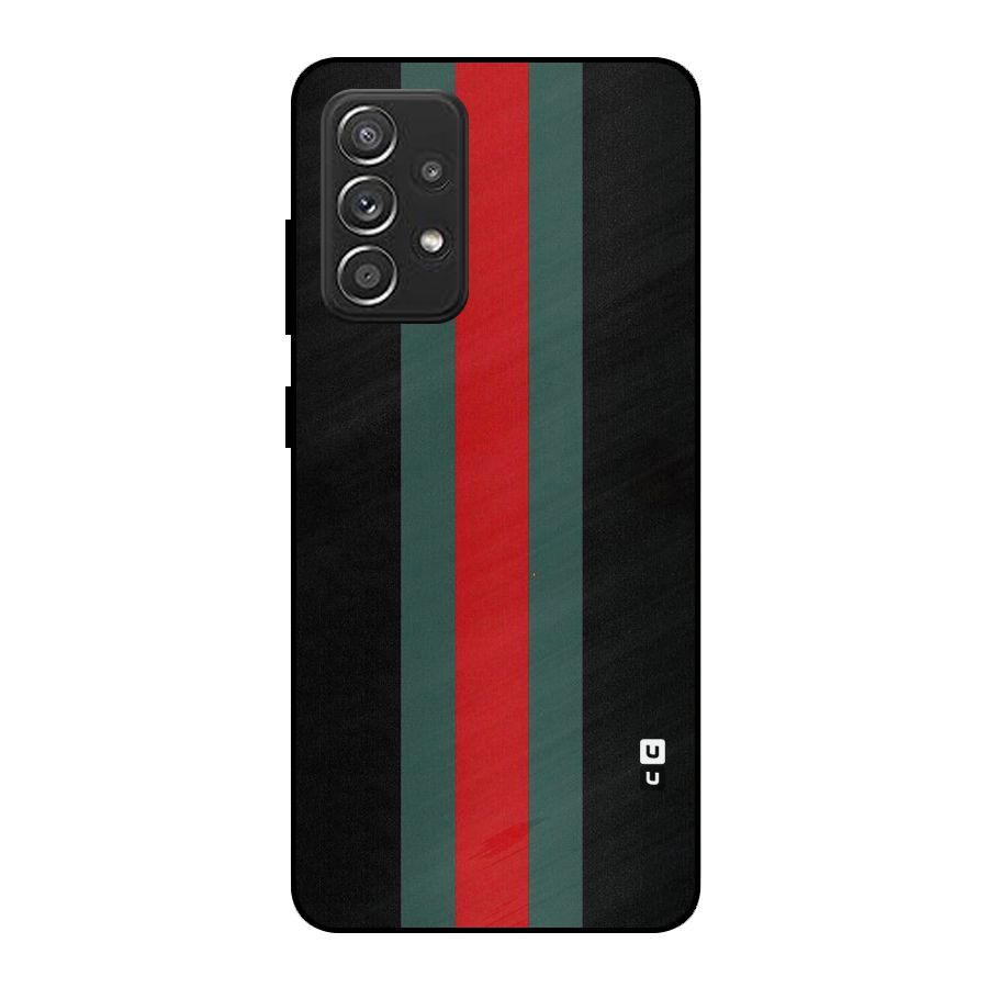 Basic Colored Stripes Metal Back Case for Galaxy A52s 5G