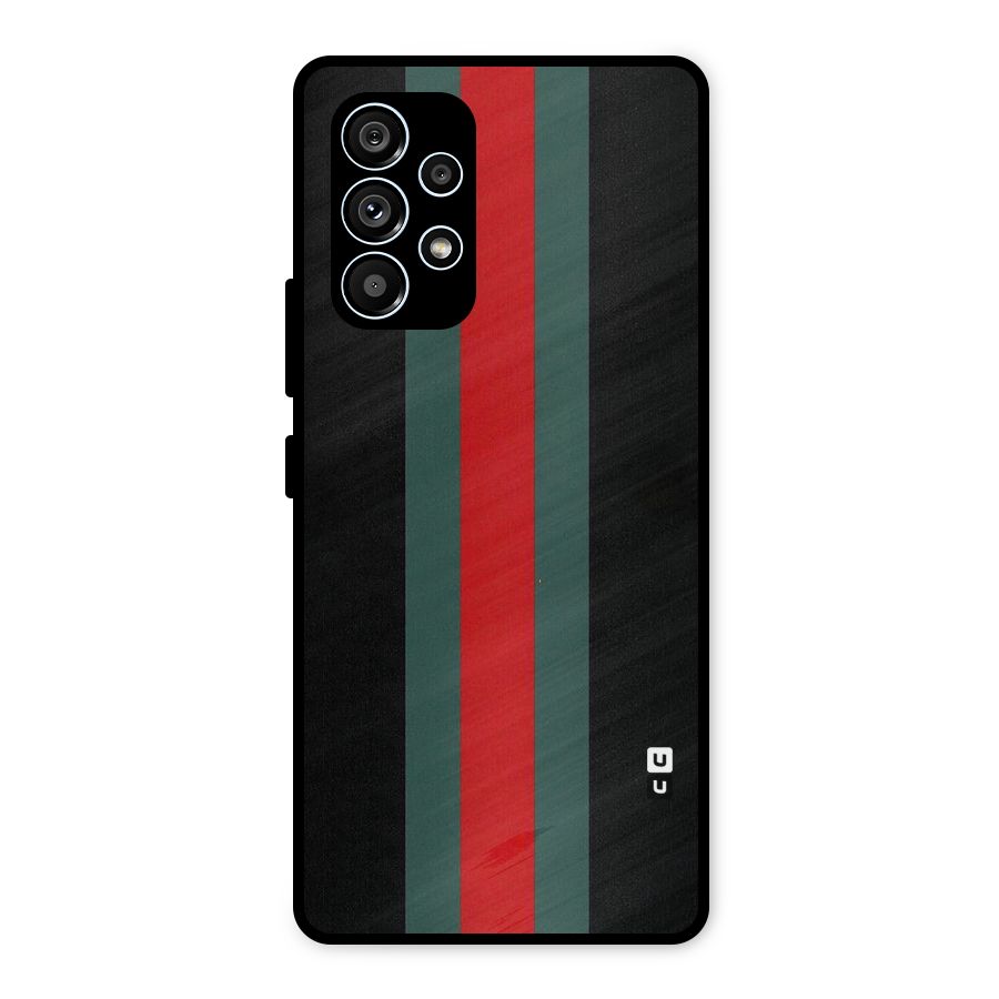 Basic Colored Stripes Metal Back Case for Galaxy A53 5G