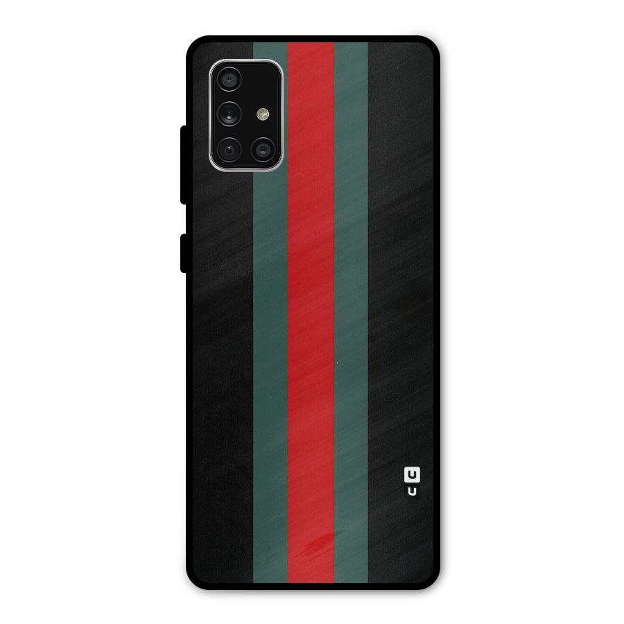 Basic Colored Stripes Metal Back Case for Galaxy A71