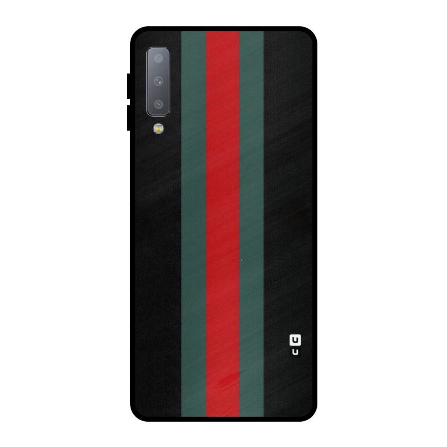 Basic Colored Stripes Metal Back Case for Galaxy A7 (2018)