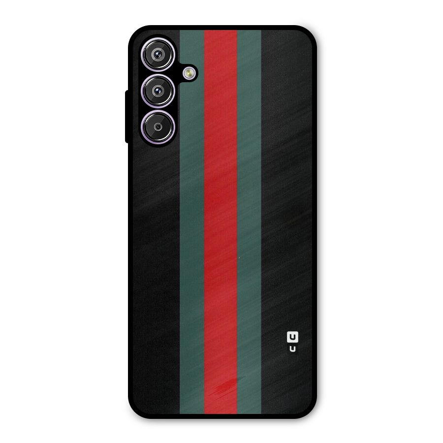 Basic Colored Stripes Metal Back Case for Galaxy F15